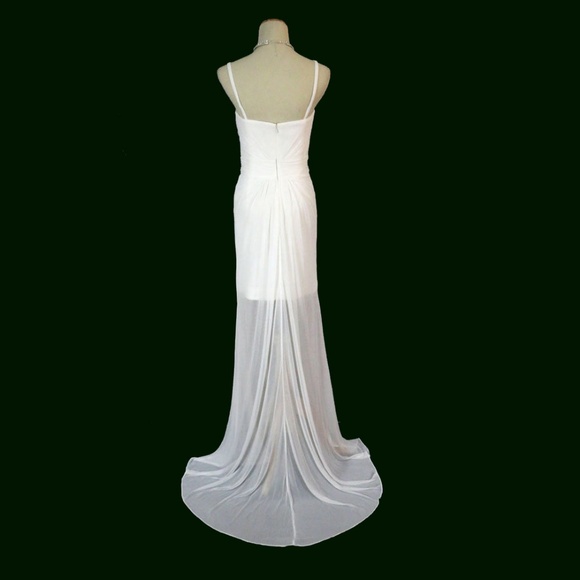 NWT TERANI White Beaded Ruched High-Low Bridal - Picture 5 of 8